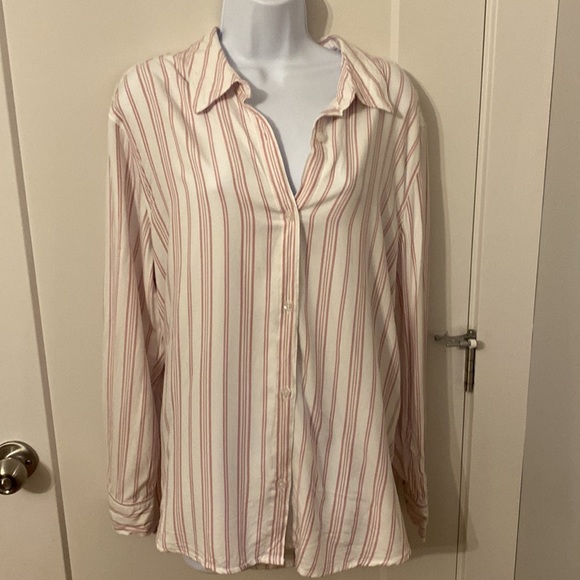 Tahari Striped Button Down Shirt - Picture 4 of 6